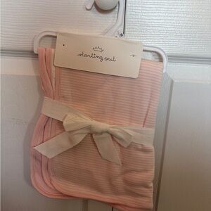 Starting Out Pink Striped Burp Cloths